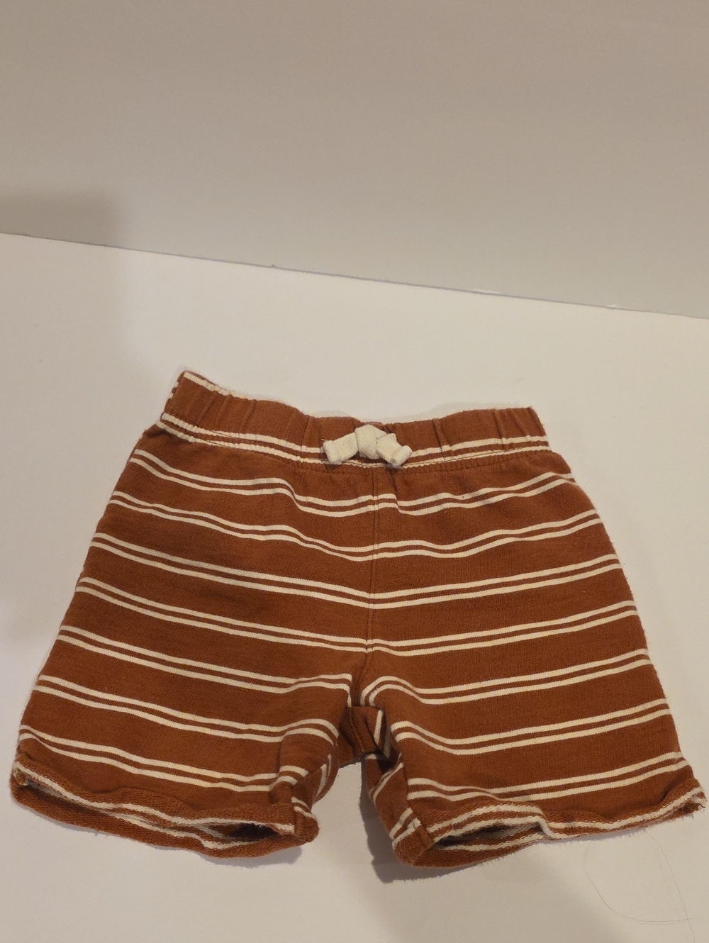 Carter's Rust Brown & Cream Striped Knit Shorts 24 Months